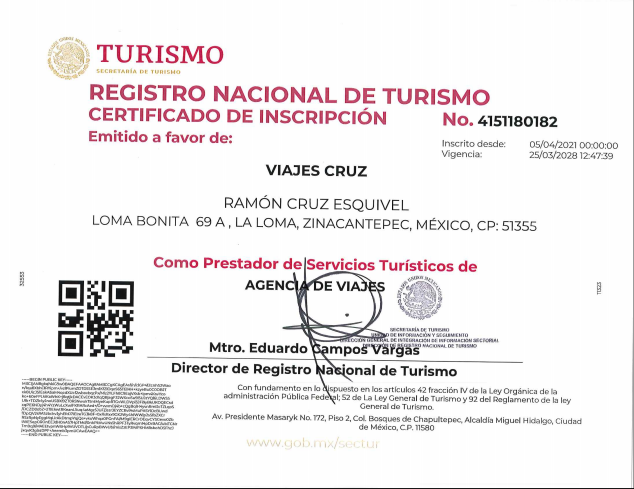 Renovación RNT Viajes Cruz