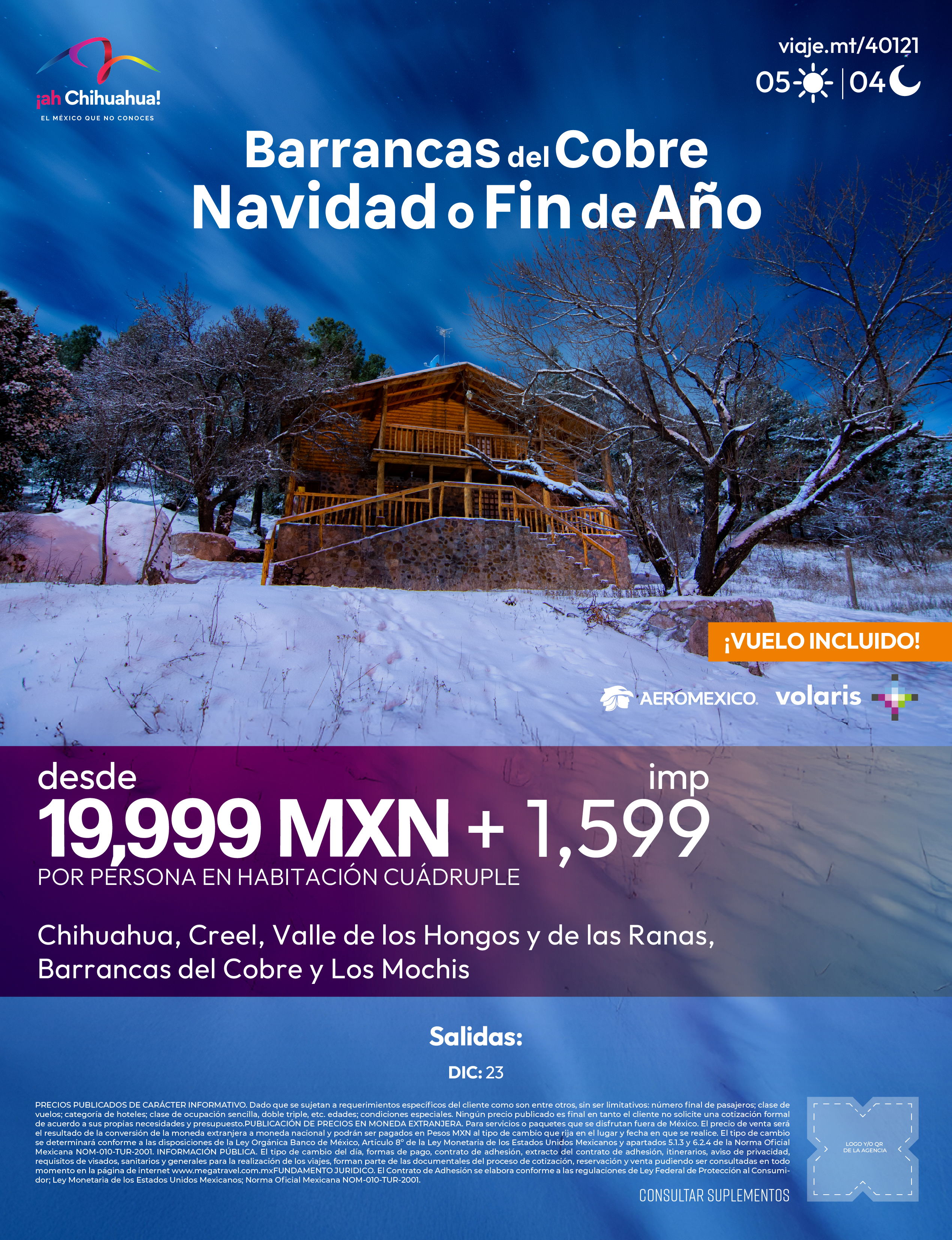 Barrancas del Cobre Navidad o Fin de Año