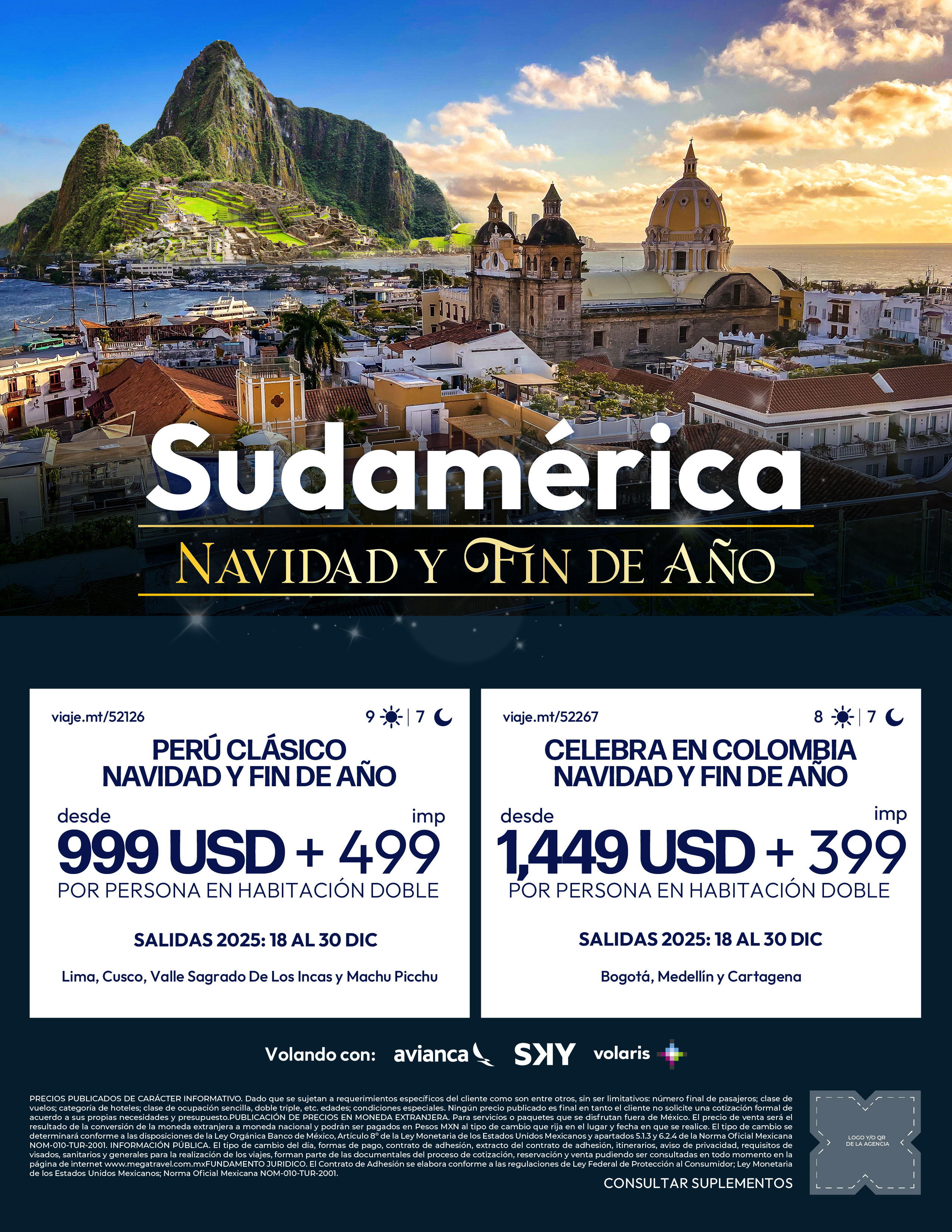 Sudamérica en Navidad y Año Nuevo